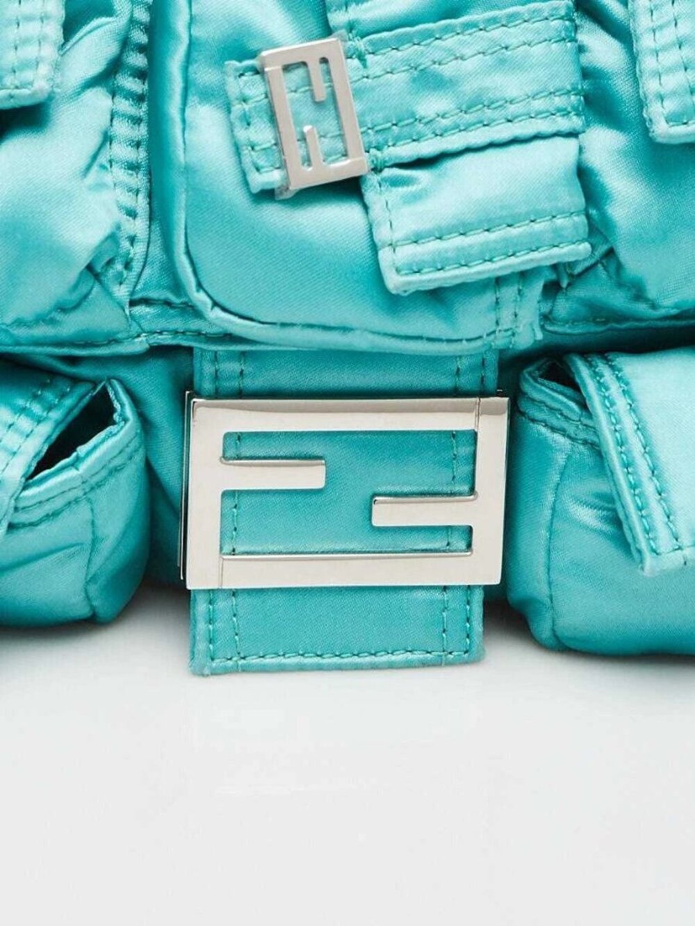 Fendi Green Nylon Convertible Multipocket Belt Baguette Bag 8BR808 - Picture 6 of 12